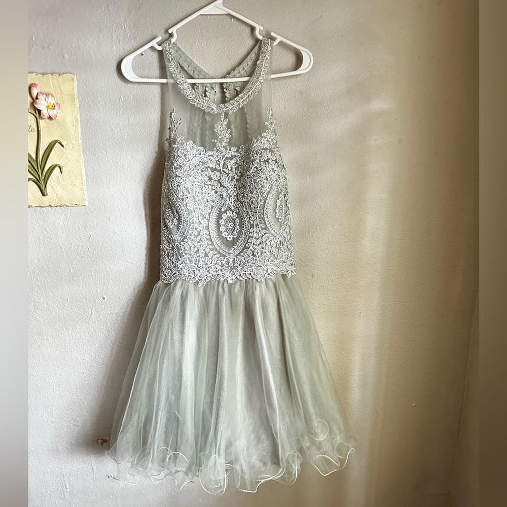 Selling for half price. FOR YOU DRESS, 2XL, grey with rhinestones.